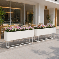 Jardinières Modernes en Métal, Pots Décoratifs pour Terrasses Extérieures, Cours, Balcons et Jardins, Fabricant de Jardinières Rectangulaires de Grande Taille
