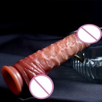 Juguetes Sexuales para la Masturbación Femenina, Venta al por Mayor de Fábrica, Dildo de Silicona de Doble Capa, Suave y Realista, para Mujeres