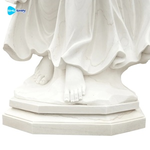 تمثال الإلهة فيكتوريا من الرخام الأبيض الطبيعي، تمثال مستوحى من منتصف القرن للحدائق والكنائس، منحوت يدويًا ومتين - Product Image 6