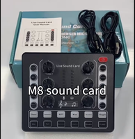Carte son audio M8 pour studio, karaoké, DSP intelligent, réduction du bruit pour diffusion en direct sur TikTok et YouTube