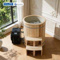 Vente en gros usine – Baignoire de récupération extérieure individuelle en pin thermo-traité, baril de bain froid avec refroidisseur