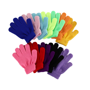 Guantes de Punto con Dedos para Niños, Otoño Invierno, Personalizables, de Algodón/Spandex, Transpirables, Resistentes al Viento, Cálidos, Lisos, para Deportes y Uso Casual - Product Image 1