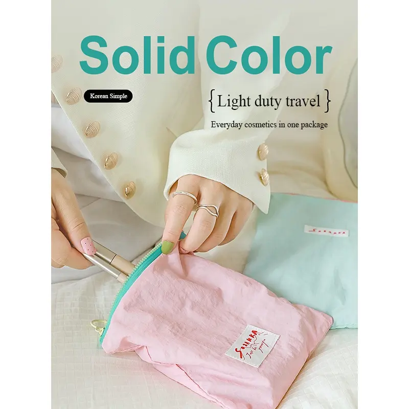 Stock Multi Colors Cosmetic Bag Zipper Toiletries Organizer Bag For Women Girls Gift Makeup Pouch