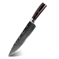 Ensemble de couteaux de cuisine 7Cr17 de haute qualité couteau de chef couteau de cuisine utilitaire de 5 pouces avec manche en bois Pakka