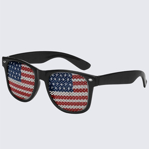 Cheaper Customized All National Flags Plastic Signs Colorful Decorative Fan Pinhole Stickers Flags Promotional <b>Sunglasses</b> - Product Image 1
