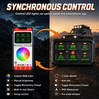 Nouveau panneau de commande 6 interrupteurs avec synchronisation via application, MOSFET, boîtier de relais à fusibles RGB 16M, IP65, universel pour Jeep, Land Rover, SUV tout-terrain, pour rétrofit/amélioration 2