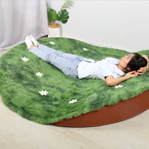 <span class=keywords><strong>Tapis</strong></span> rond premium en peluche peu encombrant avec deux coins, motif floral, pour salon, chambre et salle de jeux - Product Image 6