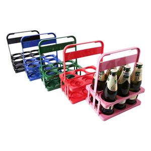 Beer Basket Portable KTV6 Bottle Hand Basket Can Print LOGO <b>Plastic</b> Folding Wine Rack - Product Image 1