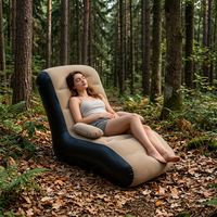 Canapé gonflable moderne en flocage, chaise longue portable rectangulaire pour salon et chambre à coucher