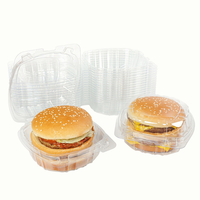Kotak Burger Kustom Lintas Negara, Kotak Hamburger Ayam Nasi Bunga, Kotak Bawa Pulang, Kemasan Plastik Transparan, Kotak Hamburger Clamshell