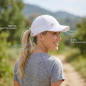 Gorra Deportiva de Secado Rápido con Perforaciones Láser, Diseño Personalizado con Estampado Abstracto de Montaña, Ligera y Ajustable - Product Image 4
