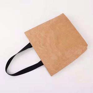 Custom Logo Washable Durable Kraft Paper Handbag Reusable and Waterproof Eco Dupont Tyvek Tote for Gift Packaging and Shopping - Product Image 2