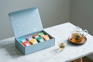 กล่องของขวัญชาทำจากกระดาษรีไซเคิลแบบกำหนดเอง บรรจุภัณฑ์แข็งสำหรับชุดของขวัญอาหาร พร้อมเคลือบเงาและเคลือบด้าน - Product Image 4