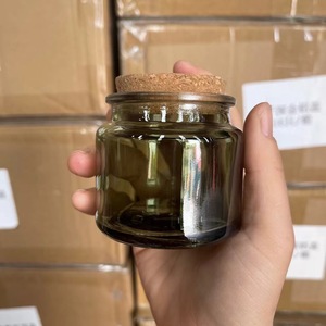 Frasco de Vidrio de Lujo de 100 ml para Velas con Tapa de Corcho, Frasco de Vidrio Pequeño de Lujo Transparente, Verde o Ámbar para Velas - Product Image 3