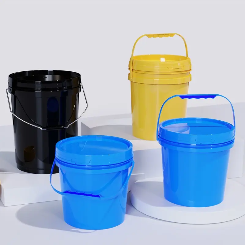 ホットSale1L-50Lガロン食品グレードプラスチックPPバケット蓋付きハンドル20L30リットルペイントバケット