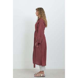 Chemise tunique rayée à ceinture pour femme - 10701TUN - BOURGONDIEN - Product Image 2