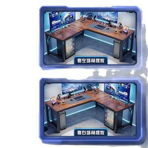 Nuevo Conjunto de Silla y <span class=keywords><strong>Escritorio</strong></span> Esquinero para Computadora con Acabado de Fibra de Carbono, Diseño Curvo Simple para Deportes Electrónicos, <span class=keywords><strong>Escritorio</strong></span> Doble Todo en Uno - Product Image 5