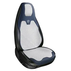 Juego completo de cojín de funda de asiento de coche de cuero deportivo azul con control de temperatura para interior de conducción cómoda y fresca