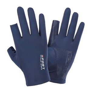 Sport Ice Silk Sun Protection <b>Gloves</b> Unisex <b>Thin</b> Breathable With Two Finger Opening For Driving Cycling Touchscreen - Product Image 3