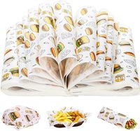 Papier sulfurisé coloré anti-graisse doublure de panier alimentaire feuilles de cire de charcuterie papier d'emballage sandwich emballages de qualité alimentaire papier beurre