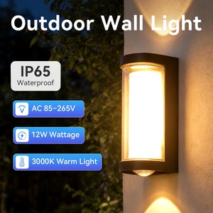 Lámpara de Jardín LED de Alto Brillo IP65, Lámpara de Pared Exterior Impermeable de 12W, <span class=keywords><strong>Luz</strong></span> Blanca Cálida, Luces de Puerta/Luces de Pared LED - Product Image 2