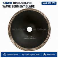 Industrielles TING CHI 180mm Schalenförmiges Wellensegment-Diamantsägeblatt, lackiert, heißgepresst, 10mm 22.23mm Bohrung für