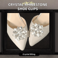Clips de chaussures pour femmes ZHENCHEN avec strass en cristal, boucle rectangulaire en métal, fleurs et breloques pour mariage
