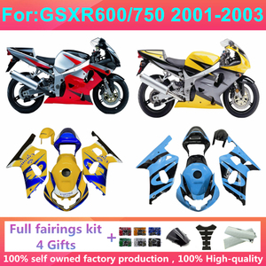 Kit de carénage complet pour moto compatible avec GSXR600 GSXR750 Gsx600r Gsx750r <span class=keywords><strong>GSXR</strong></span> 600 <span class=keywords><strong>750</strong></span> <span class=keywords><strong>2001</strong></span> 2002 2003 K1 Kits de carénages 01 02 03 Zxmt - Product Image 1