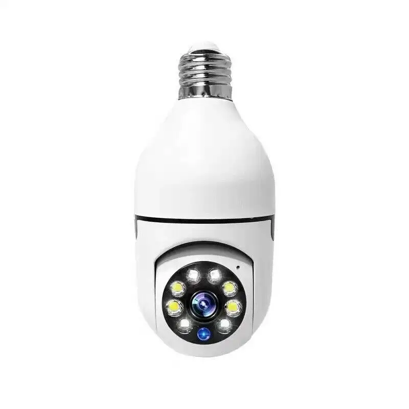 2022 360 ruota Auto Tracking telecamera panoramica 1080P lampadina Wireless Wifi PTZ IP telecamera di sorveglianza di sicurezza con visualizzazione remota