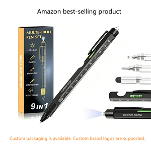 <span class=keywords><strong>Stylo</strong></span> multifonction promotionnel 9 en 1 avec ouvre-<span class=keywords><strong>bouteille</strong></span>, lumière LED, tournevis, règle, niveau, <span class=keywords><strong>stylo</strong></span> à bille en gros avec boîte - Product Image 1