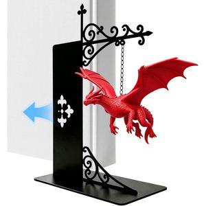Floating <b>Dragon</b> Bookend With Led <b>Light</b> Fantasy Design Metal Bookshelf Decor For Adults - Product Image 5