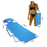 STARRYHEART Chaise de plage à dos portable pour l'extérieur Chaise inclinable Chaise longue de plage pliante
