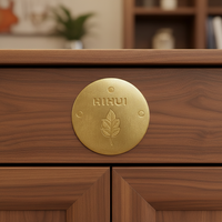 Ornement Créatif en Laiton Arbre des Dons OEM Moulage sous Pression Poli Plaqué Or Gravure Imprimée Plaque Nominative Ovale Personnalisée Feuille Noël