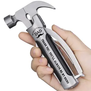 Dropshipping 14 in 1 Hammer Multitool Bottle Opener Hammer Axe compact pliers knife, nail claw, wire cutter