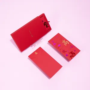 Goldfolie benutzer definierte Druck rote Packung Blume Laser geschnittene Angpow-Paket Rubble Touch Gefühl roten Umschlag