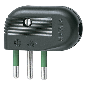 Enchufe Vimar 2P+T 10A 250V 90 Grados Negro - Product Image 1