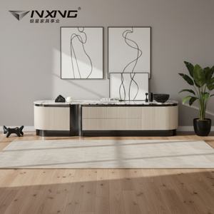 Mueble para <span class=keywords><strong>TV</strong></span> de Acero Inoxidable al Mejor Precio con Cubierta de Mármol, 3 Cajones de Almacenamiento para Apartamentos, Compatible con Televisores de 65+ Pulgadas - Product Image 1