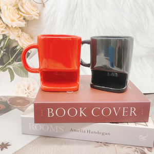 Tazza da Latte in Porcellana Personalizzata all'Ingrosso con Tasca per Biscotti, Portabiscotti, Tazza da Caffè in Ceramica Bianca - Product Image 2