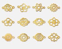 Connecteurs en acier inoxydable avec fleurs de naissance, maillons floraux plaqués or PVD pour la fabrication de bijoux permanents DIY, bracelets et colliers