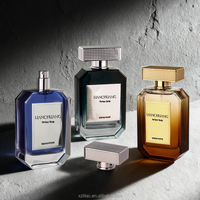 Flacon de parfum de luxe, emballages et logos personnalisés de haute qualité disponibles, flacon en verre transparent vide de 50 ml et 100 ml