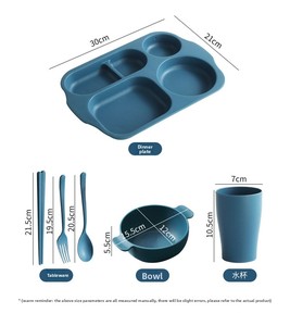 Ensemble de boîtes à lunch Younis en plastique à compartiments, 6 pièces, compatibles micro-ondes, vaisselle moderne et minimaliste pour étudiants, assiette et bol à lunch - Product Image 6