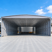Auvent mobile imperméable en bâche PVC avec structure en acier, tente de carport rétractable pour le stationnement et la protection extérieure quatre saisons