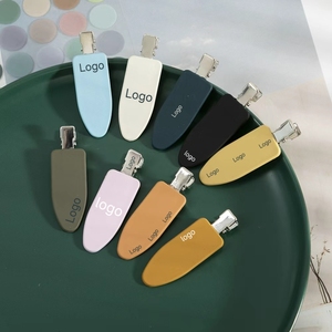 Pasadores de Pelo Laterales de Acetato Coloridos Qianjin, Color Sólido Simple, Cualquier Patrón, Logotipo Personalizado de Alta Calidad, Pinzas de Pelo de Lujo Ligero para Mujer - Product Image 1