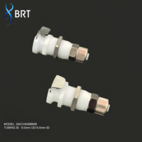 Raccord rapide en plastique BRT Acetal 1/8 à 3/8 avec valve d'arrêt pour tuyaux, raccord rapide pour lit pneumatique