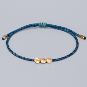 Bracelet tibétain fait main avec 3 perles irrégulières en laiton et cuivre, cordon rouge porte-bonheur <span class=keywords><strong>Feng</strong></span> <span class=keywords><strong>Shui</strong></span> chinois, chaîne réglable - Product Image 2