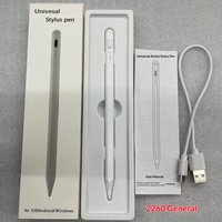 Stylet capacitif universel en métal 2260 2262 avec pointe de dessin et connecteur Type-C pour crayons et tablettes Android, charge magnétique