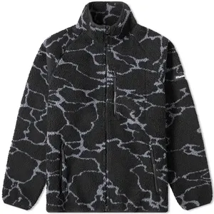 OEM Customized Winter Thick Jacquard Pattern Casual Men's Sherpa Fleece Jacket