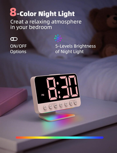 Relojes Despertadores Digitales para Dormitorios: Números Grandes y Nítidos, <span class=keywords><strong>5</strong></span> Niveles de Brillo Ajustables - Fáciles de Leer <span class=keywords><strong>a</strong></span> lo Largo de la Habitación - <span class=keywords><strong>5</strong></span> Sonidos de Alarma - Product Image 5