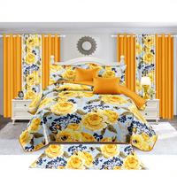10 pièces imprimé drap de lit ensemble rideaux couvre-lit ensemble 6 pièces imprimé draps King Size tapis pour salon correspondant rideaux