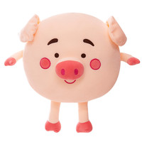 Oreiller en peluche rond rose personnalisé OEM ODM, coussin en peluche de cochon de dessin animé avec logo personnalisé, jouet en peluche cochon kawaii en gros